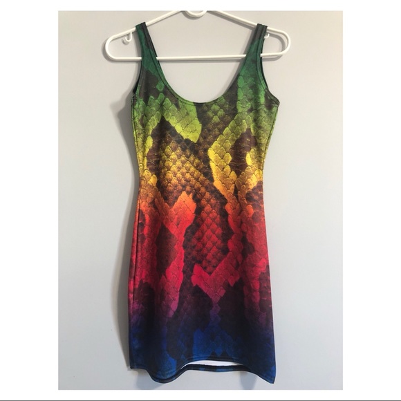 Blackmilk Dresses & Skirts - Blackmilk Snake Skin Rainbow Dress